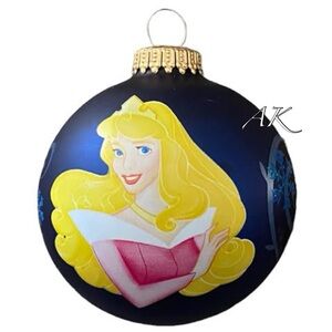 Disney Princess Aurora Sleeping Beauty Glass Ball Christmas Tree Ornament